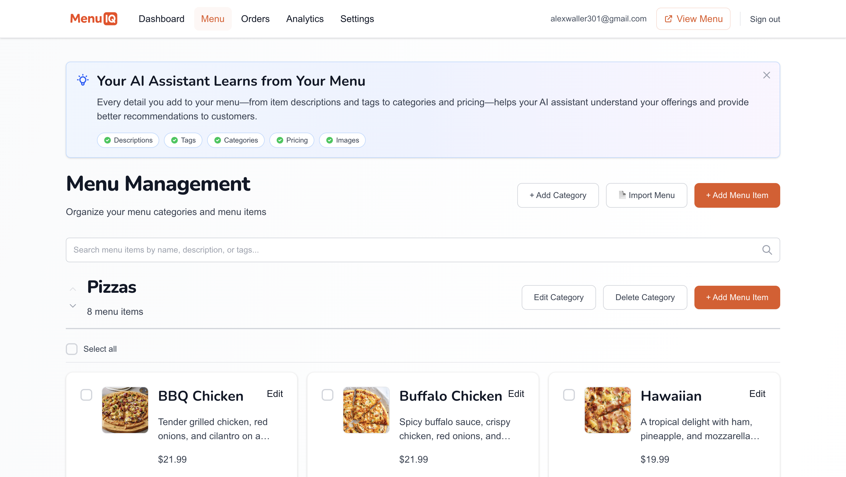 Add your catalog items